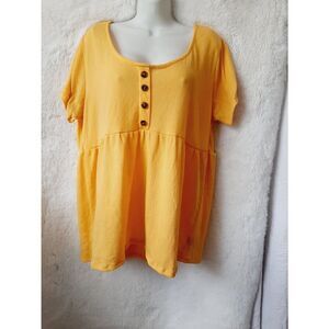 Rouge collection super soft yellow 1X blouse